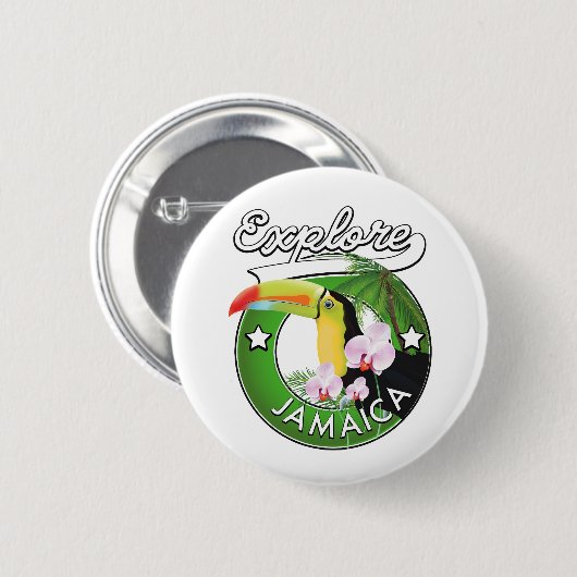 Ontdek de Bahamas logo Car Magnet Button (Voorkant /achterkant)