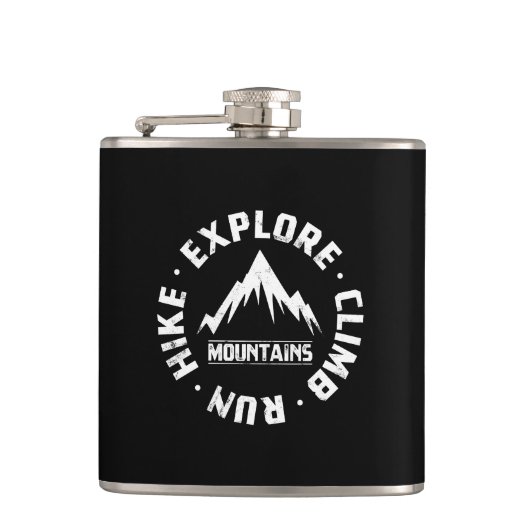 Ontdek de bergen heupfles (Voorkant)