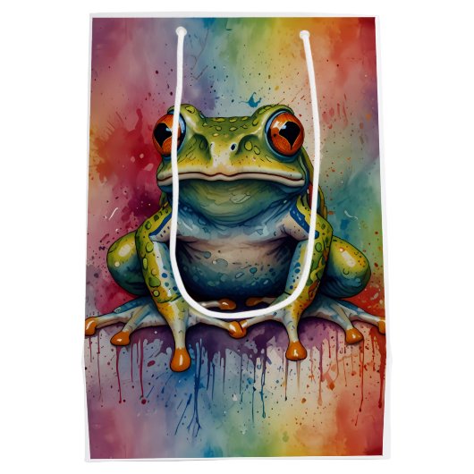 Ontdek de boeiende mooie kikker medium cadeauzakje (Achterkant)