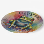 Ontdek de boeiende mooie kikker papieren bordje (Gekanteld)