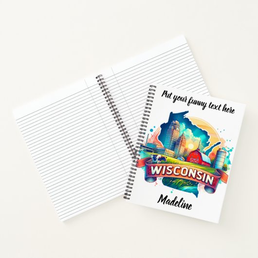 Ontdek de boerderijen en skyline van Wisconsin Notitieboek (Binnen)