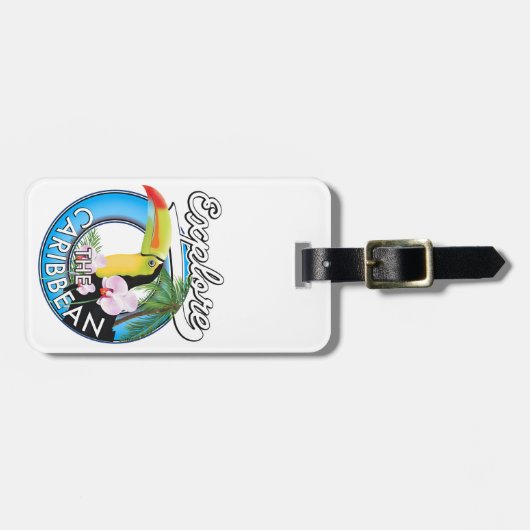 Ontdek de Caraïbische reispatch. Bagagelabel (Voorkant horizontaal)