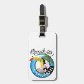 Ontdek de Caraïbische reispatch. Bagagelabel (Voorkant verticaal)