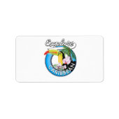 Ontdek de Caraïbische reispatch. Button Square Etiket (Voorkant)