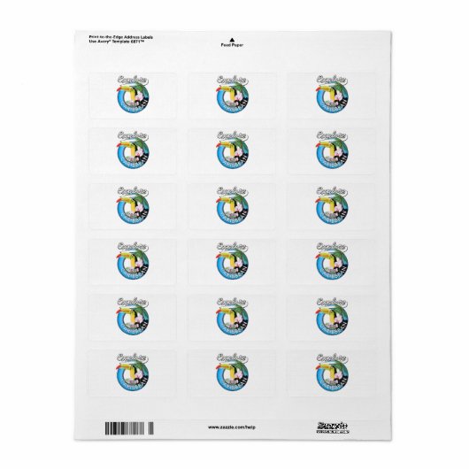 Ontdek de Caraïbische reispatch. Button Square Etiket (Full Sheet)