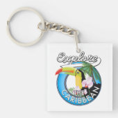 Ontdek de Caraïbische reispatch. Sleutelhanger (voorkant)