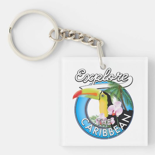 Ontdek de Caraïbische reispatch. Sleutelhanger (voorkant)