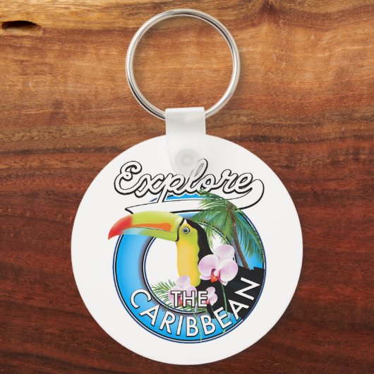 Ontdek de Caraïbische reispatch. Sleutelhanger (Voorkant)