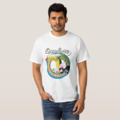 Ontdek de cartoon Paradise Travel logo T-shirt (Voorkant volledig)
