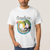 Ontdek de cartoon Paradise Travel logo T-shirt (Voorkant)