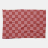 Ontdek de charme van roze en rood dambord theedoek (Horizontaal)