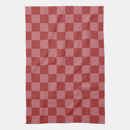 Ontdek de charme van roze en rood dambord theedoek (Verticaal)