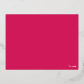 Ontdek de elegantie van roze achtergrond folie feestdagen briefkaart (Achterkant)