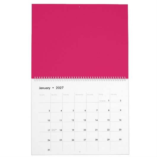 Ontdek de elegantie van roze achtergrond kalender (Jan 2027)