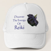 Ontdek de energie van Reiki Paarse Roos Trucker Pet (Voorkant)