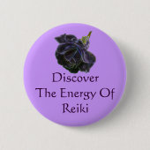 Ontdek de energie van Reiki Roos Ronde Button 5,7 Cm (Voorkant)