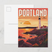 Ontdek de essentie van Portland, Maine Lighthouse Briefkaart (Voorkant / Achterkant)