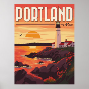 Ontdek de essentie van Portland, Maine Lighthouse Poster