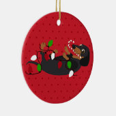 Ontdek de feestelijke kerst van de Cheer Cute Dach Keramisch Ornament (Rechts)