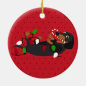 Ontdek de feestelijke kerst van de Cheer Cute Dach Keramisch Ornament (Achterkant)
