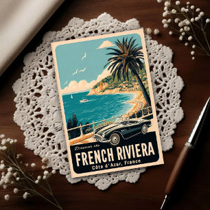 Ontdek de Franse Riviera Reis uit het verleden Briefkaart