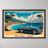 Ontdek de Franse Rivièra Vintage Travel Poster (Voorkant)
