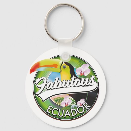 Ontdek de geweldige Ecuador-logo Sleutelhanger (Voorkant)