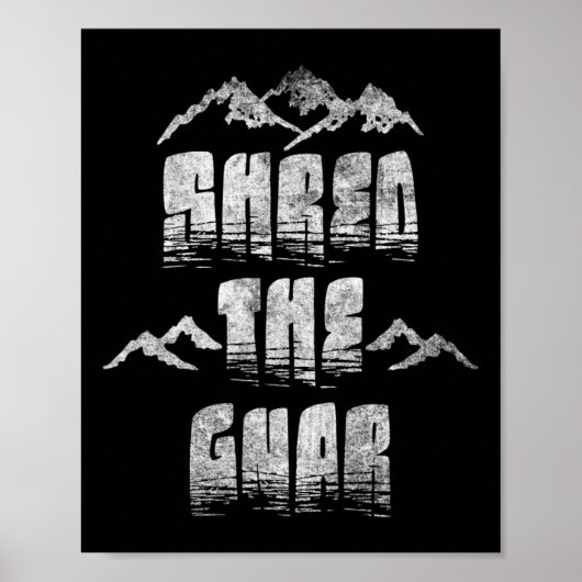 Ontdek de Gnar Extreme Snowboarding Mountain Poster (Voorkant)