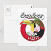 Ontdek de Haïtiaanse logo-patch. Briefkaart (Voorkant / Achterkant)