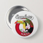 Ontdek de Haïtiaanse logo-patch. Ronde Button 7,6 Cm (Voorkant /achterkant)