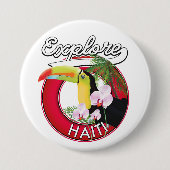 Ontdek de Haïtiaanse logo-patch. Ronde Button 7,6 Cm (Voorkant)