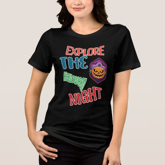 Ontdek de Halloween nacht Tri-Blend Shirt (Voorkant)