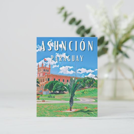 Ontdek de hoofdstad van Paraguay Asunción Briefkaart (Staand voorkant)