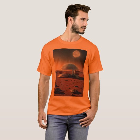 "Ontdek de kosmos in stijl: Maan en Planeet T-Sh T-shirt (Voorkant volledig)