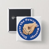 Ontdek de kracht van massage vierkante button 5,1 cm (Voorkant /achterkant)