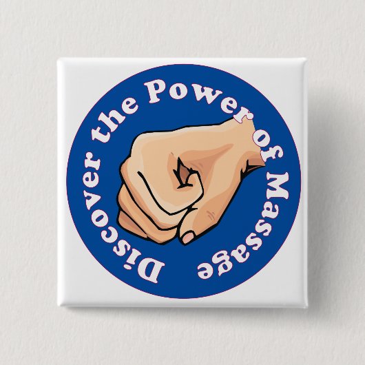 Ontdek de kracht van massage vierkante button 5,1 cm (Voorkant)