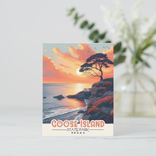 Ontdek de kustschoonheid: Goose Island Briefkaart (Staand voorkant)