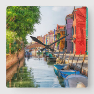 Ontdek de levendige charme van Burano Vierkante Klok