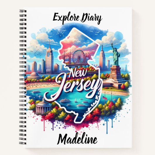 Ontdek de levendige charme van de skyline van New  Notitieboek (Voorkant)