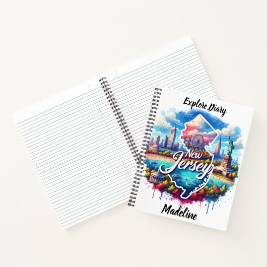 Ontdek de levendige charme van de skyline van New  Notitieboek (Binnen)