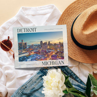 Ontdek de levendige geest van Detroit, Michigan Briefkaart