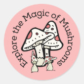Ontdek de Magie van Paddenstoelen (Roze) Stickers (Voorkant)