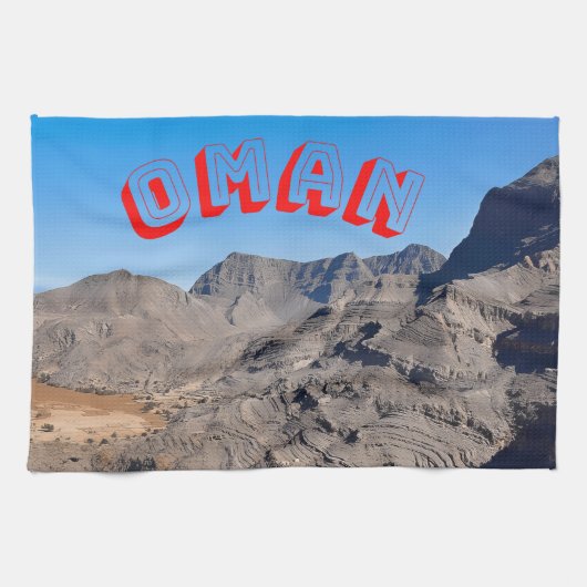 Ontdek de majestueuze landschappen van Oman Theedoek (Horizontaal)