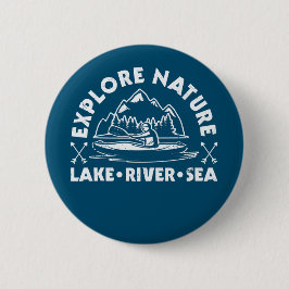 Ontdek de Natuur: Kayaking Adventures Ronde Button 5,7 Cm