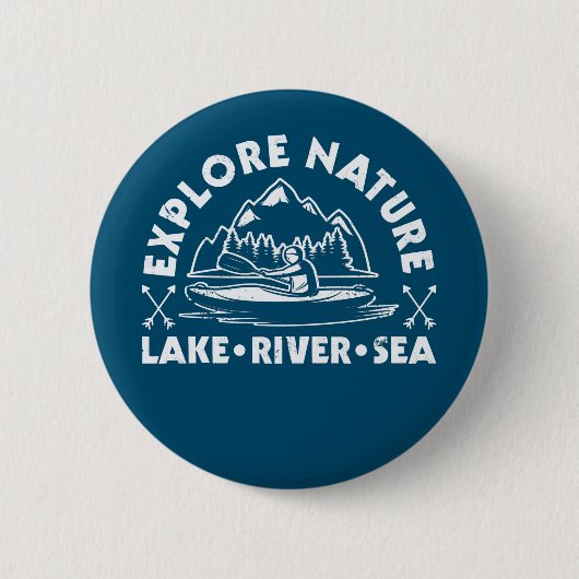 Ontdek de Natuur: Kayaking Adventures Ronde Button 5,7 Cm (Voorkant)
