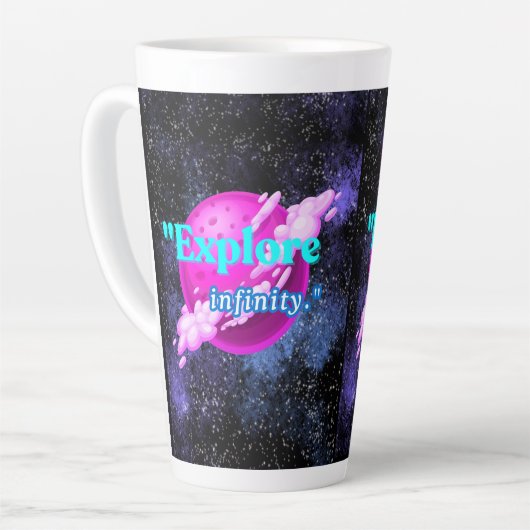 Ontdek de oneindigheid latte mok (Linkerhoek)