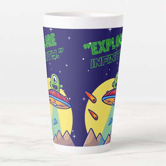 Ontdek de oneindigheid latte mok (Voorkant)