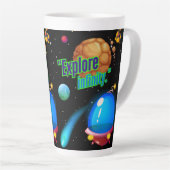 Ontdek de oneindigheid latte mok (Rechterhoek)