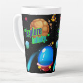 Ontdek de oneindigheid latte mok (Linkerhoek)