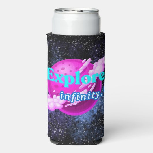 Ontdek de oneindigheid seltzer blikjeskoeler (Seltzer Achterkant)